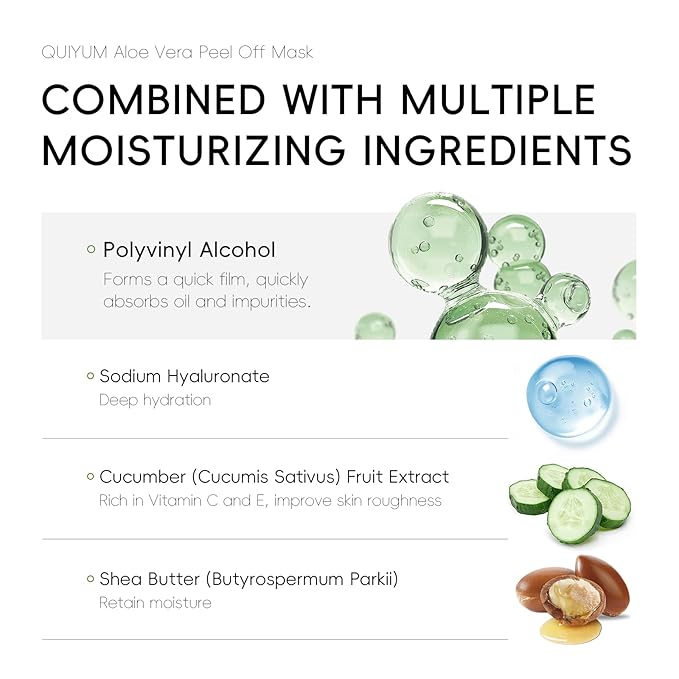 Aloe Vera Peel Off Face Mask, Cleansing Moisturizing Jelly Mask for Facials, Smooth Pores Cleasning Oil-control Enhance Skin Elasticity for Daily Skin Care, Valentine's Day Gift, 1.76oz