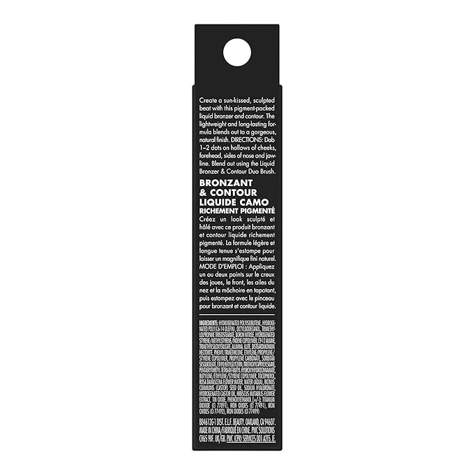 e.l.f. Camo Liquid Bronzer & Contour, Silky Highly Pigmented Formula, Creates a Long-Lasting Bronzed Glow & Natural Look, Vegan & Cruelty-Free, 4 Light/Medium