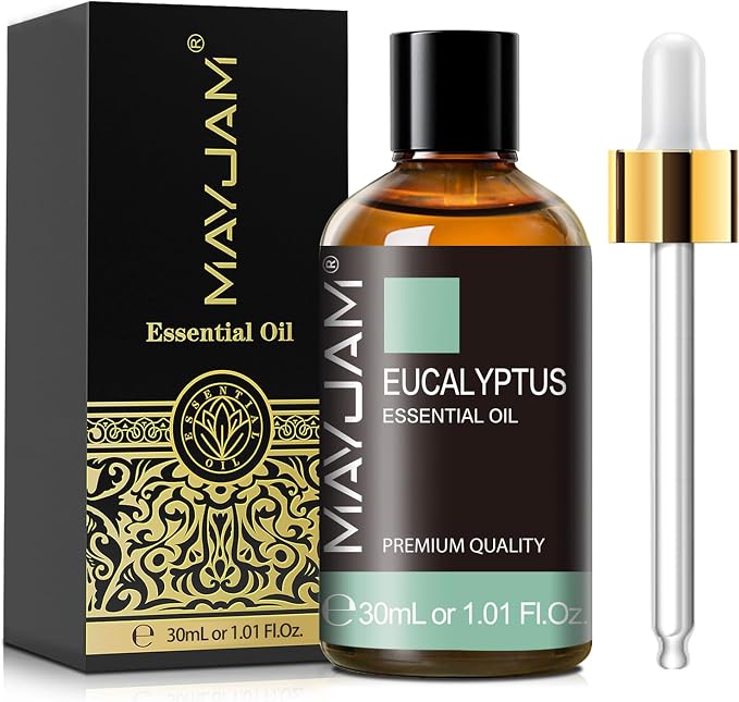 MAYJAM Eucalyptus Essential Oil for Diffuser Soap Candle Making, 1.01fl.oz | Long Lasting Scents, Eucalyptus Oil for Skin, Ideal for Living Room Bedroom Office Car Use