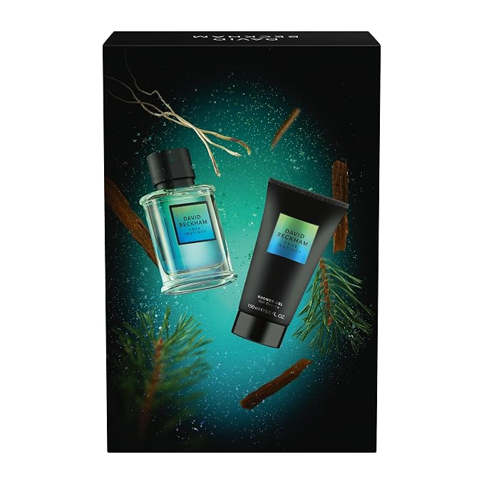 David Beckham True Instict Giftset 1.6 fl oz EDT + 5.0 fl oz Shower Gel, Notes of Pine, Cedarwood, and Vetiver, Men's Fragrance, Long Lasting, Everyday Fragrance,