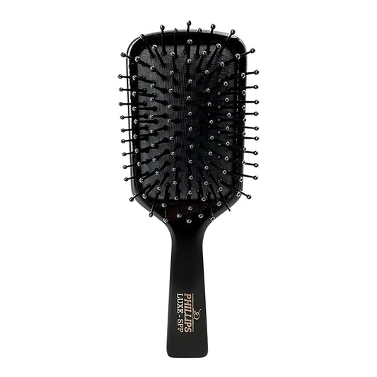 Phillips Brush Luxe Square Paddle Petite Sized Hair Brush, Sleek Black Color with Gold Accents – 7 inch Detangler Paddle Brush from the Luxe Series by Phillips Brush