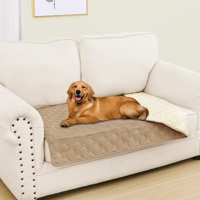 Smiry Waterproof Dog Bed Cover Blanket, Reversible Pet Blanket | Soft Reversible, Washable Leakproof Cats Dogs Couch Cover for Sofa, Couch, Furniture (30x53 Inch)