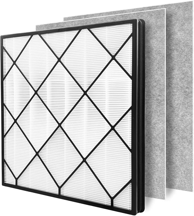 Leemone True HEPA Filter Replacement for Shark Air Purifier 4, Compatible with Shark HE400, HE401, HE401C, HE401NP, HE402, HE402C, HE405, UA415, Part No. HE4FKBAS, HE4FKPET, HE4FKPETMB, HE4FKPRO