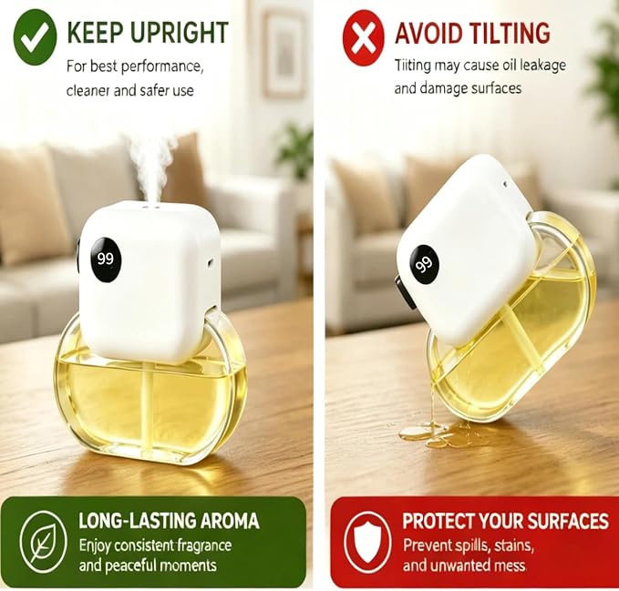 Aromatherapy Diffuser & Essential Oil Set - GloryAir 170ML Essential Oil Diffuser for Home with 6 Adjustable Mist Levels, 90 Days Runtime, Quiet 35dB, 7-Color Lights, Diffuser for Room(Rose Amber)
