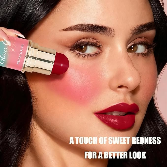 Dual-Ended Blush & Bronzer Stick – 2-in-1 Creamy Contour & Cheek Tint, Hydrating Vegan Multi-Use Makeup for Natural Radiant Finish, Cruelty-Free (Beach Bum Plum)