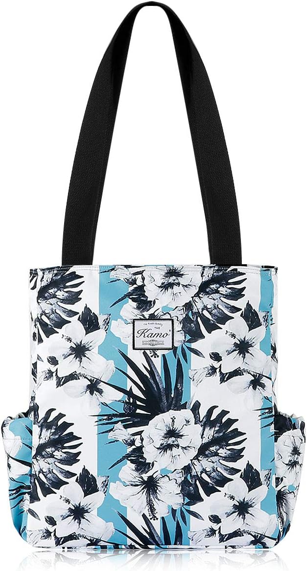 KAMO Floral Tote Bag - Waterproof Lightweight Handbags Travel Shoulder Bag for Hiking Yoga Gym Swimming Travel Beach