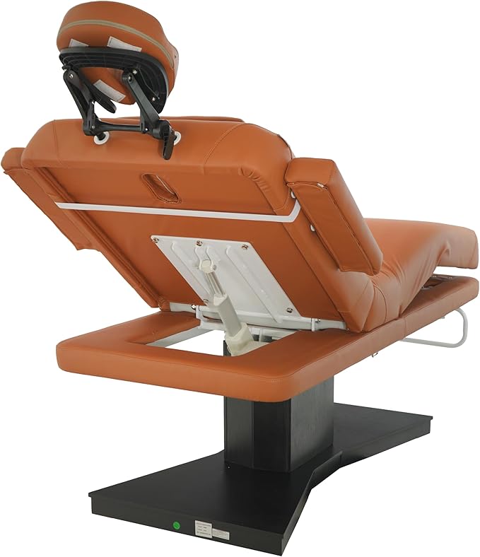SKINACT Milo 3.0 Motor (with Independent Leg Adjustment) Electric Massage & Facial Bed/Table Camel top and Dark Brown Base