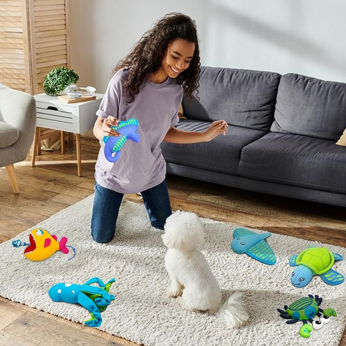 Squeaky Dog Toys, Floating Dog Toys for Indoor or Outward Play, Interactive Dog Gifts for Small and Medium Dogs – Seahorse