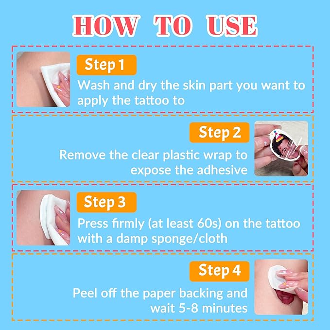 Easycosy Custom Temporary Tattoos with Photos, Personalized Funny Face Temporary Tattoos for Adult, Birthday Party Favors Tattoos, set of 15