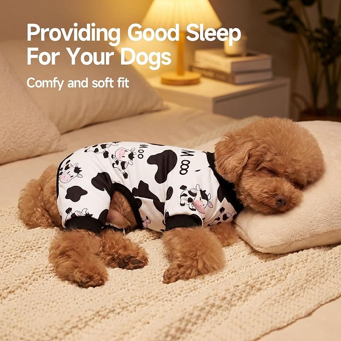 XPUDAC 4 Pieces Dog Pajamas for Small Dogs Pjs Clothes Puppy Onesies for Doggie Duck Shirts Sleeper for Pet Cats Jammies-M