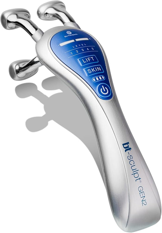 bt-Sculpt GEN2, Microcurrent Facial Lifting, Sculpting, and Firming with Proprietary Kinesthetic Lifting for Home use (Brushed Alloy)
