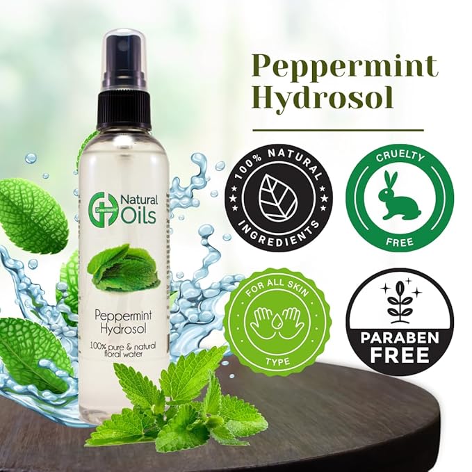 GreenHealth Peppermint Hydrosol (Floral Water) - 8 fl oz Plastic Jug w/Cap - 100% Pure (NOT Oil)