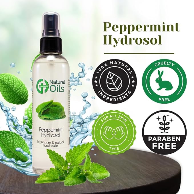 GreenHealth Peppermint Hydrosol (Floral Water) - 32 fl oz Plastic Jug w/Cap - 100% Pure (NOT Oil)