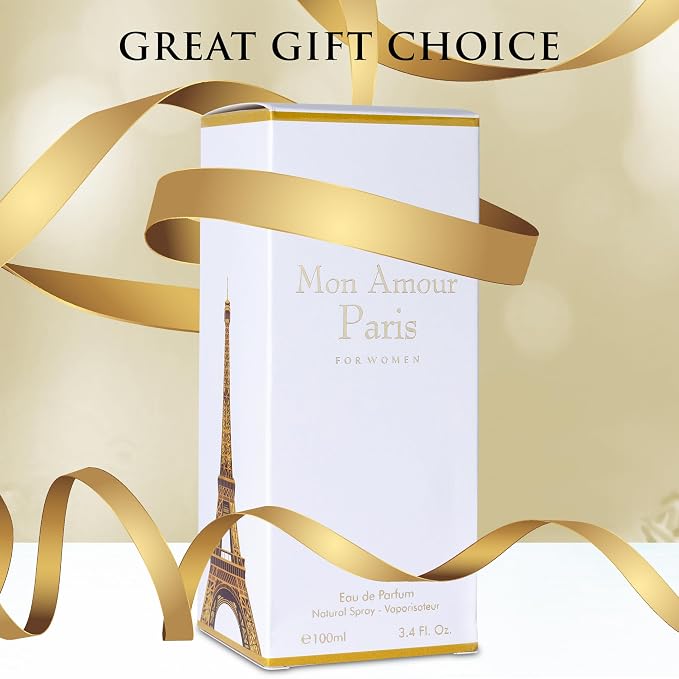 Mon Amour Paris for Women Eau De Parfum - Floral & Fruity - Ylang-Ylang, Damascus Rose, Jasmine - Classy & Elegant fragrance for Woman - Suitable for Daily Wear & Special Occasions - 100ml Bottle