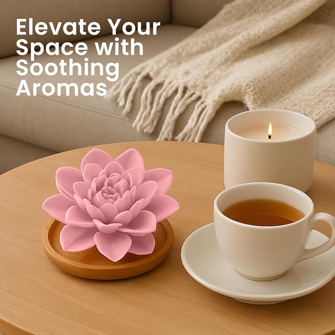 HOME ARCHIVE Aroma Diffuser with Aromatherapy Fragrant Oil Diffusers for Home Room Decor Fig Fragrance (Peony Flower (Pink))
