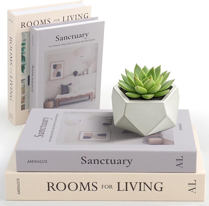 Decorative Books for Home Decor with Storage – Set of 2 Faux Linen Book Boxes with Aesthetic Covers – Enhance Your Coffee Table, Bookshelf Decor – Hidden Storage for Photos, Keepsakes, and Jewelry
