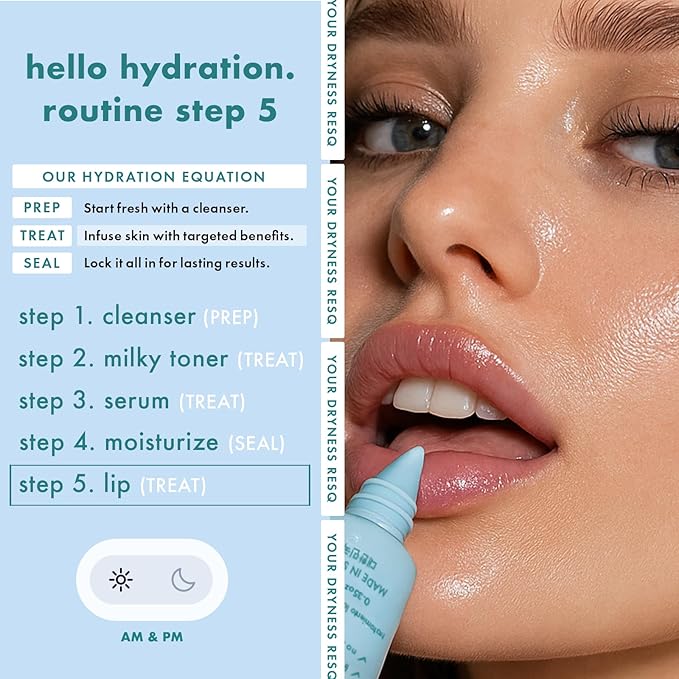 Skin ResQ by Petal Fresh Hello Hydration Lip Treatment – Made in Korea – Multi-Peptide Complex 3% + Shea Butter – For Dry, Chapped Lips – Fragrance Free, Deeply Hydrates & Smooths – 0.35 oz (10 mL)