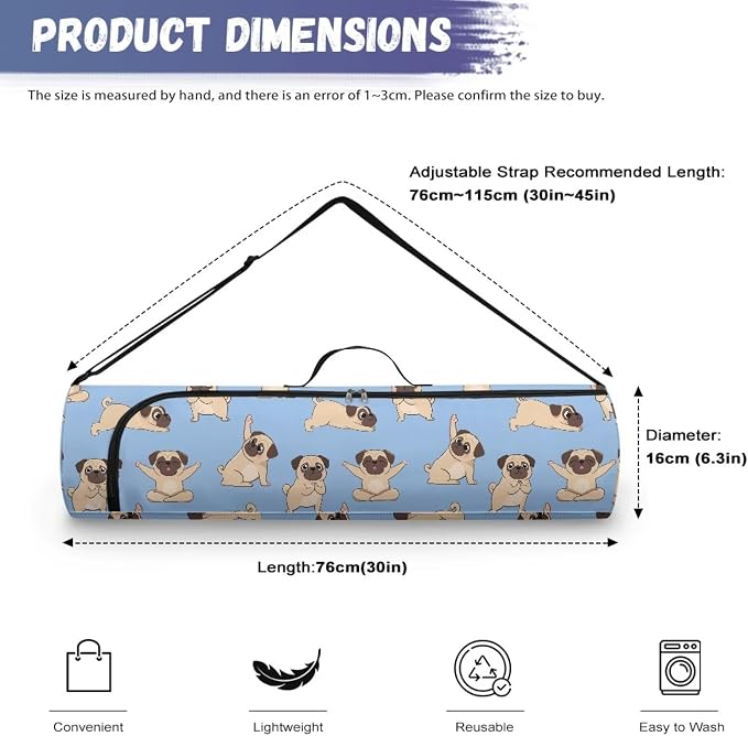 Yoga Mat Bags for Women Lightweight Gym Bag with Strap Full Zip Yoga Accessories