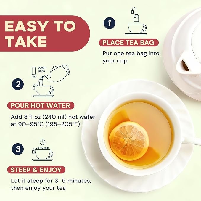 Raspberry Leaf Tea - 40 Teabags, Naturally Caffeine-Free, Mild & Herbal Taste