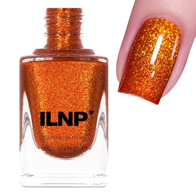 ILNP Pumpkin Patch - Vivid Burnt Orange Shimmer Nail Polish