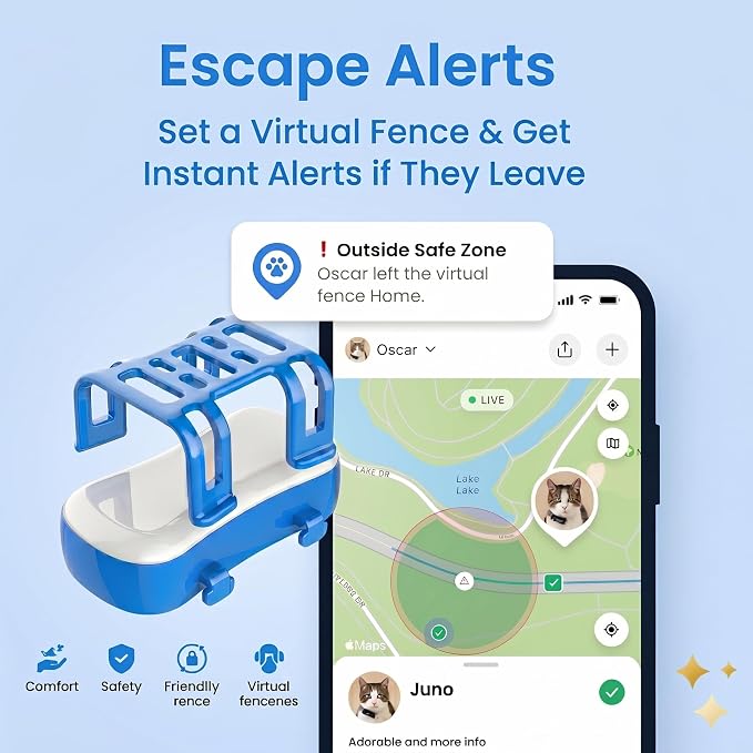 GPS Tracker for Dogs and Large Cats, 4G LTE Pet Collar Tracker