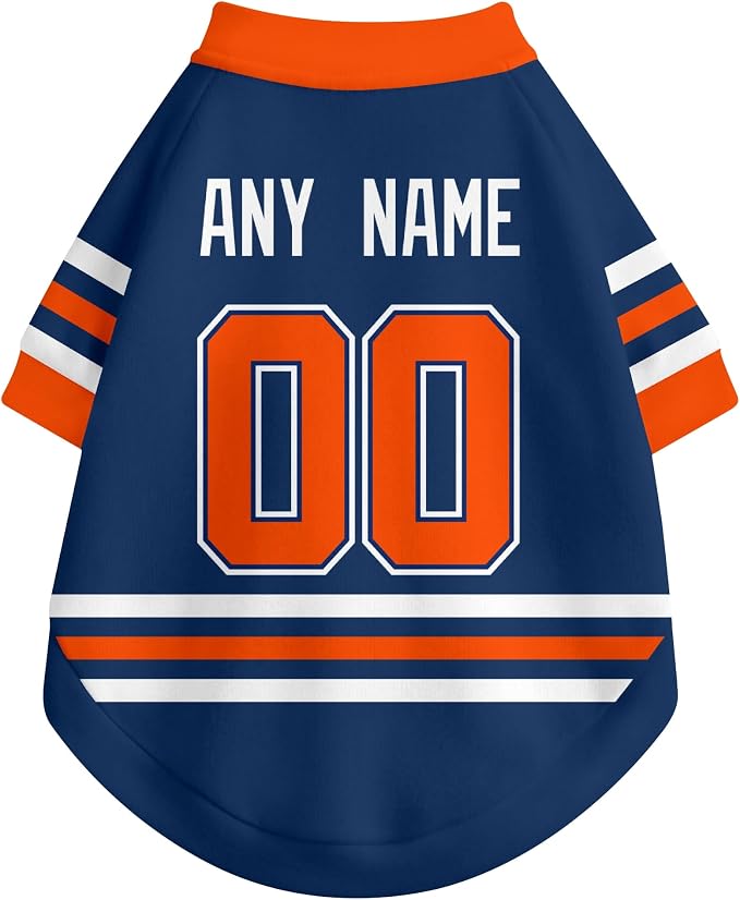 Edmonton Dog Clothes Personalized Pet T Shirt for Dogs Gift | Custom Name Number Jersey Style Pet Shirt for Dog