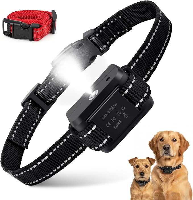 Citronella Dog Bark Collar for Large Medium Small Dogs, Bark Collar with Adjustable Spray & Sensitivity, Rechargeable Anti-Bark Collar for Dogs with Safe, 2 Collar Straps(Black)
