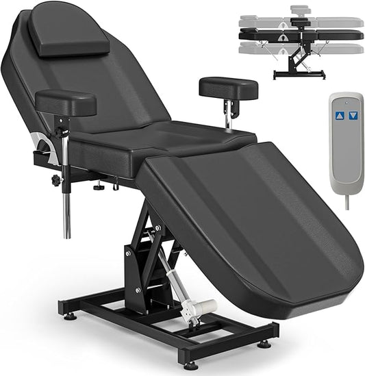 Electric Tattoo Chair for Client Height Adjustable Armrests Spa Beds for Esthetician Facial Bed for Esthetician