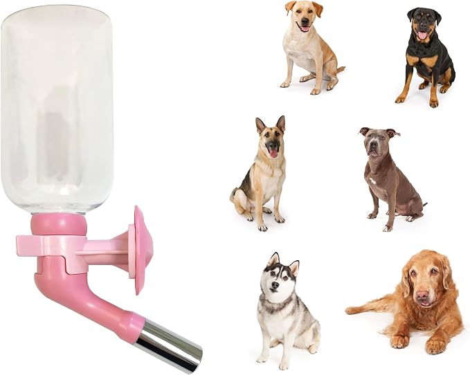 Choco Nose No-Drip Water Bottle for Large Dogs (Over 50 lb) – Leak-Proof Patented 22mm Nozzle Helps Prevent Mess & Spills, BPA Free Cage & Crate Mount Feeder for Kennels, 16.9 fl oz (C570)