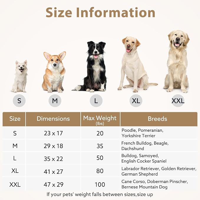 JOEJOY XL Dog Beds Large Sized Dog, Orthopedic Big Dogs Crate Bed with Washable Removable Cover, Extra Thick Egg-Crate Memory Foam Pet Beds up to 80 lbs, Light Grey, 41"x27"