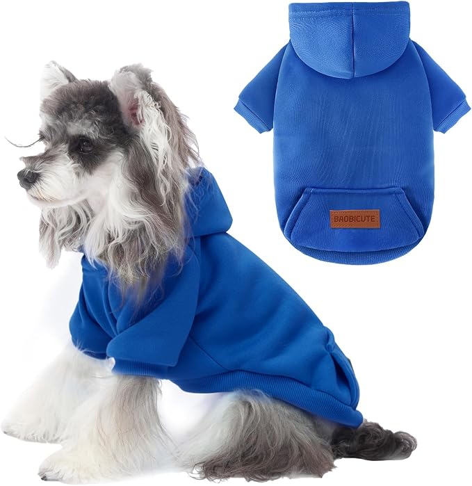 1 Pack Dog Hoodie Warm Hood Dog Sweater Cold Weather Small Dogs Sweatshirt Comfort Pet Clothes for Small Medium Dogs with Pockets Cats Chihuahua Clothes for Male Female Girl Boy Sporty Daily Wear