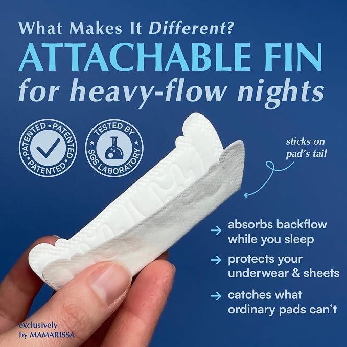 Overnight Pads with Wings – Size 4 (Opti Pad) – Ultimate Leak-Free Protection with Absorbent FIN Technology – 30 Sanitary Napkins with pH-Balanced Wipes – Sanitary Pads for Women & Teens