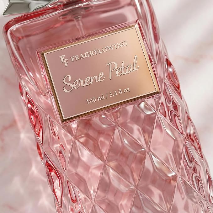 Perfume for Women, Alcohol-Free Long Lasting Fresh Floral Fragrance, Light & Soft Scent with Jasmine, Peony & Lemon, Sandalwood & Musk Base, 100ml / 3.4 fl oz, Gift for Women & Moms (Serene Petal)