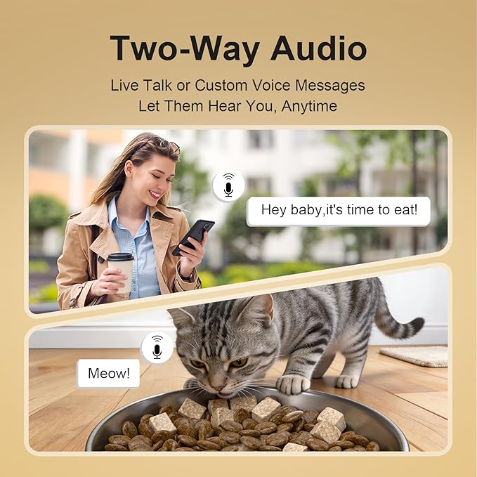 Automatic Cat Feeder with 2K Camera, 6.5L Smart App Control 5G/2.4WiFi