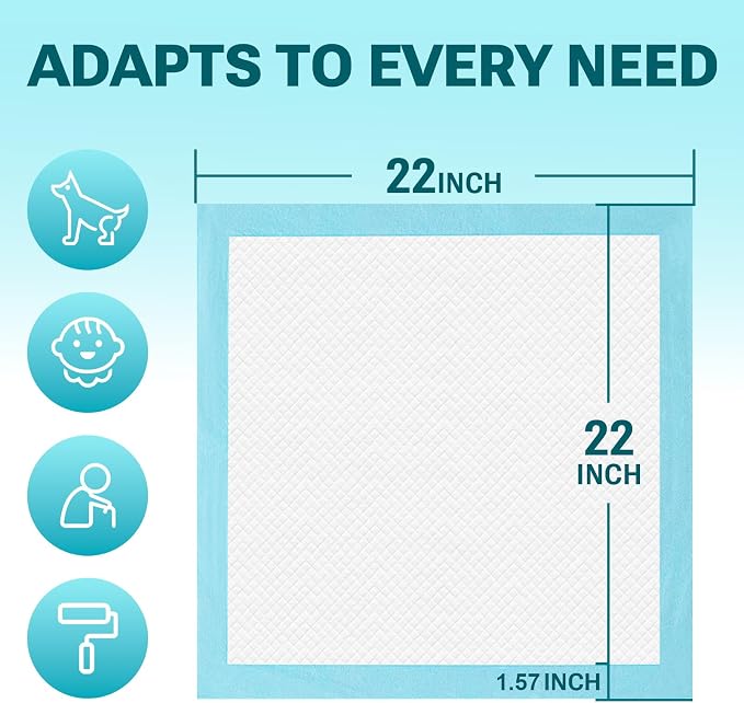 Clean Spaces Puppy Pads, Dog Pee Pads, Super Absorbency, 22"x 22",100Ct | Leakproof ,Quick Drying, Dog Pets Training Pads, Disposable Underpads Changing Pads for Baby, Puppy and Adults