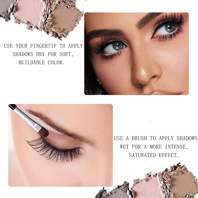 Sulily 10 Colors Nude Eyeshadow Palette,Gray Taupe Brown Matte Eye Shadow Makeup,Neutral Smokey,Blendable High Pigment,Long Lasting Waterproof Professional Beauty Makeup Kit,Women, Cement