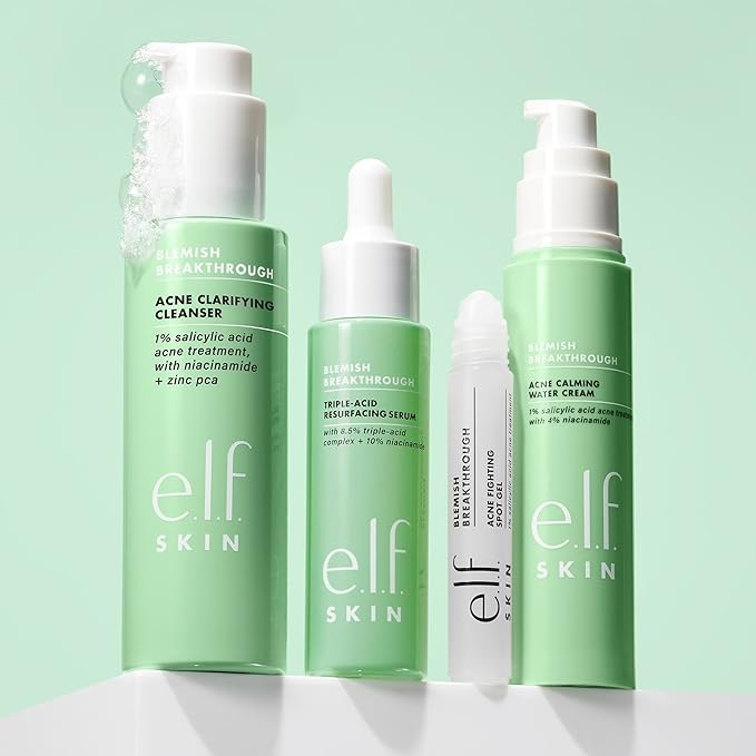 e.l.f. SKIN Blemish Breakthrough Calming Water Cream, Lightweight Blemish-Fighting Face Moisturiser, Prevents New Blemishes & Calms Skin