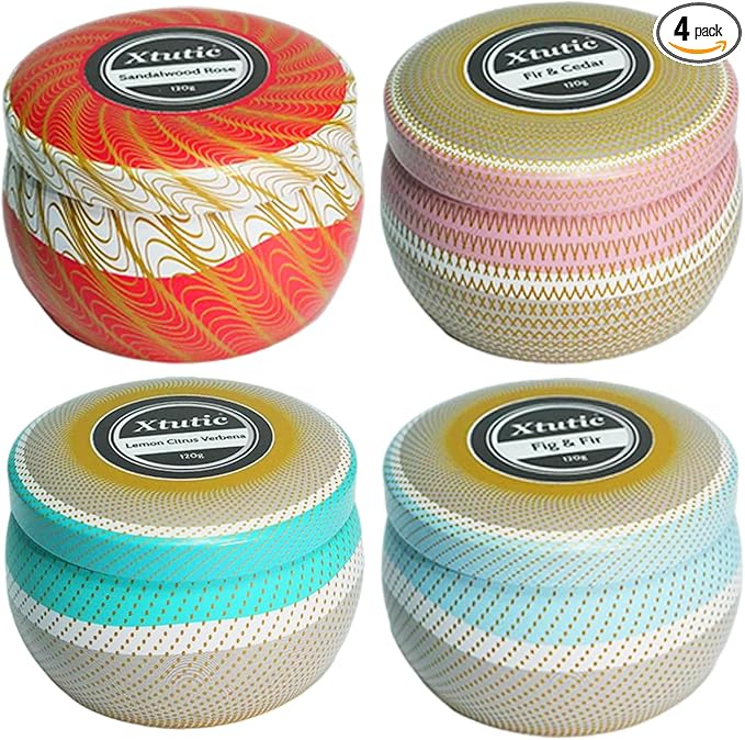 Candle Set 4 Pack Candles- Scented Candles Gift Set for Home, Long-Lasting Ambiance for Living Room & Bedroom, Small Candles Aromatherapy Gifts for Women