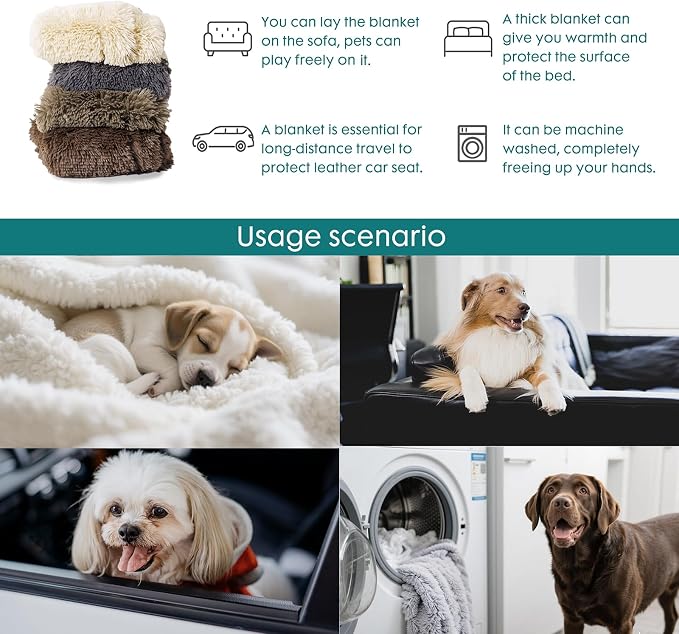 gogobunny Waterproof Dog Blanket for Couch & Furniture Protection - Super Soft Reversible Throw for Large Dogs & Cats, Calming Washable Fur & Sherpa Pet Blanket (60x80 Inch, Chocolate)