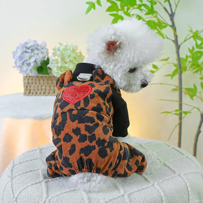 Dog Stylish Overalls Comfortable Puppy One Piece Outfits Summer Bib Overalls for Small Dogs Cute Pet Jumpsuit Onesie Chihuahua Yorkies Birthday Holiday Clothes Costume
