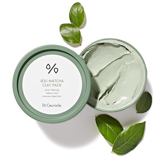 leegeehaam Dr.Ceuracle Jeju Matcha Clay Pack - Wash-Off Type Clay Facial Mask Pack for Cleansing Pore and Detoxifying Dull Skin, Korean Skincare for Stocking Stuffers (115g / 4.05 oz)