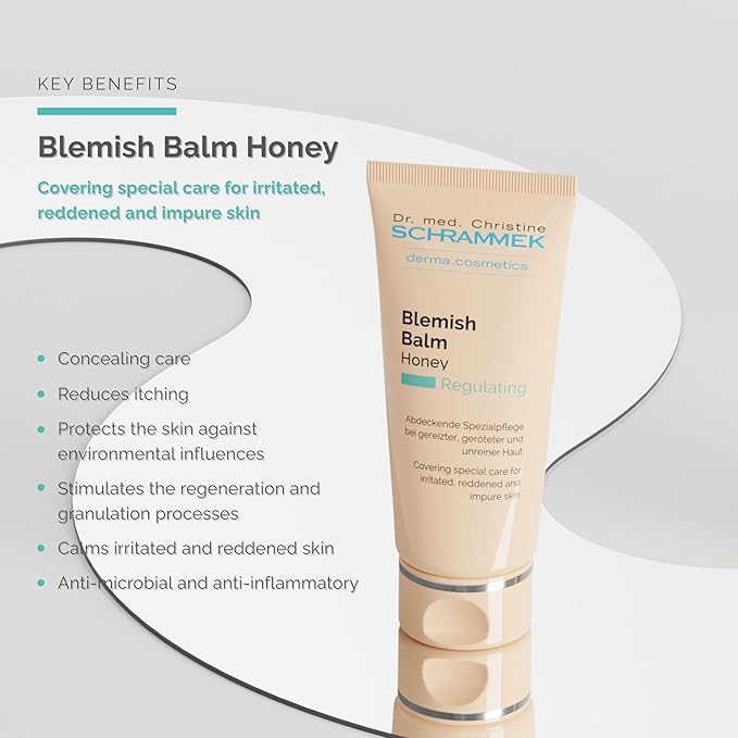 Schrammek Blemish Balm Honey - Covering Special Care for Irritated, Reddened & Impure Skin - The Original since 1967 - BB Cream - Tinted Face Moisturizer - Facial Skin Care - Dr