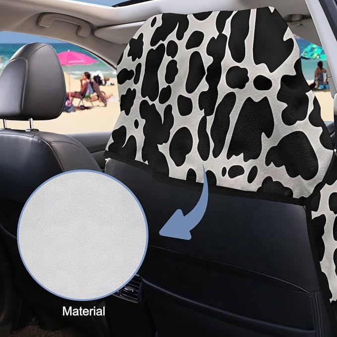 INSTANTARTS Cow Striped Highland Cow Car Seat Towel Covers Yoga Towel Car Seat Cover Car Towel