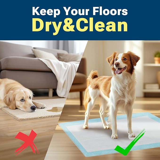 Clean Spaces Puppy Pads, Dog Pee Pads, Super Absorbency, 22"x 22",100Ct | Leakproof ,Quick Drying, Dog Pets Training Pads, Disposable Underpads Changing Pads for Baby, Puppy and Adults