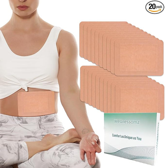 20Pcs Castor Oil Pack Wrap Size 8.2 * 6.3in for Pure Castor Oil, No Washing Self Adhesive with High Absorbent Organic Cotton Flannel, Anti Massage Oil Leak, Design for Women Men