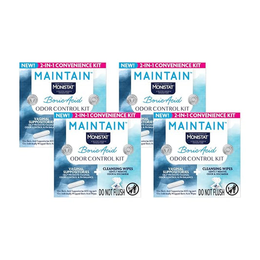 Monistat Convenient 2-in-1 Kit, 10 Feminine Wipes and 10 Suppositories for Women (4pack)