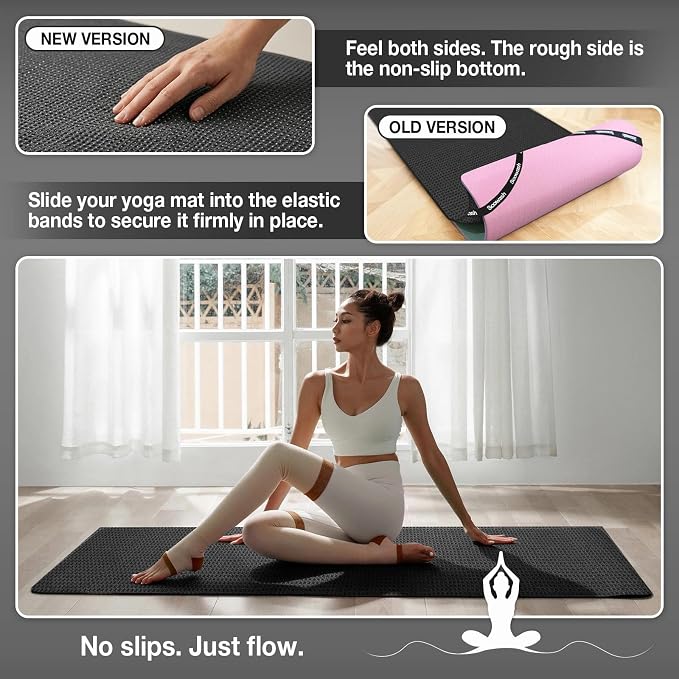 Hot Yoga Towel 2 Pack Yoga Mat Towels Microfiber Yoga Towels for Hot Yoga Non Slip Absorbent Anti-Slip Cover Hot Pilates Exercise Fitness 24 inch X 72 inch Black
