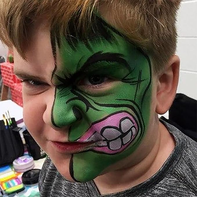 Mysense Green Face Body Paint,Halloween Elphaba Witch Costume Gamora Hulk Cosplay Makeup,St Patricks Day Face Paint Makeup Accessories for Adults and Children,0.6oz