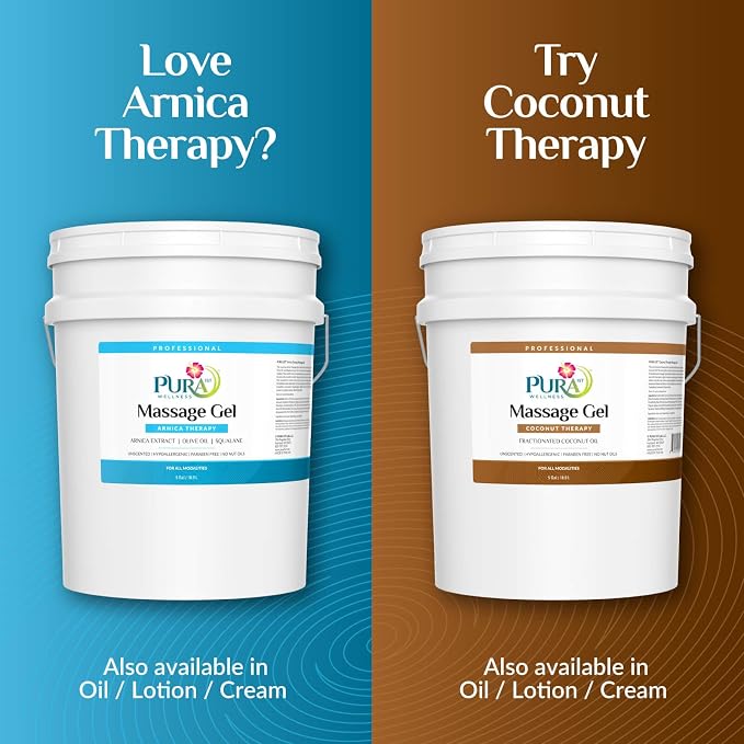 Arnica Therapy 5 Gallon Massage Gel, Arnica Extract, Professional, Massage Therapy, Deep Tissue, Unscented, Hypoallergenic, Natural Ingredients, Skin Hydrating, Moisturizing, Muscle Relief