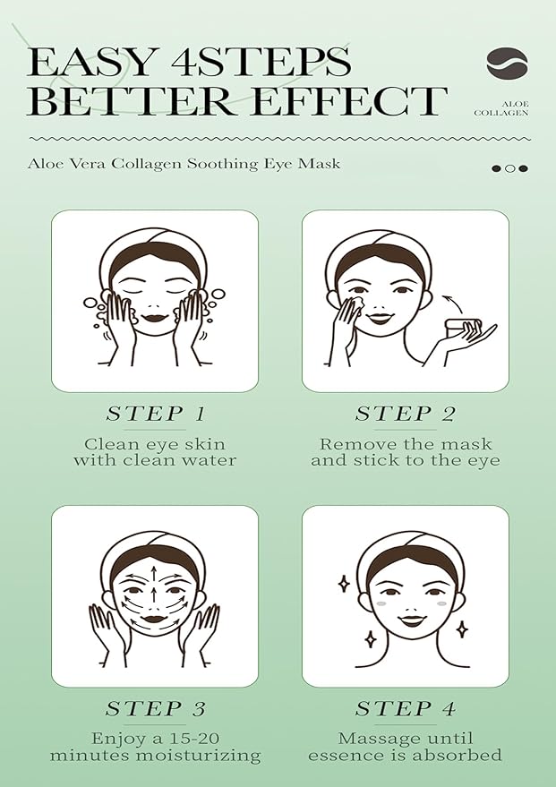 AKARY Aloe Vera Under Eye Patches for Dark Circles, Puffy Eyes & Wrinkles, 98% Aloe Essence & Collagen Infused Eye Masks, Smoothing, Hydrating, Firming Care, Fine Lines, Eye Bags Reduction (60 Pcs)